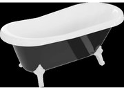 Mexen Retro voľne stojaca vaňa 150 x 73 cm, biela/čierna, biele nožičky - 53251507375-20