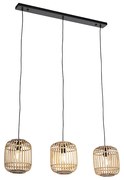 Rustikálne ratanové závesné svietidlo 3-svetlo - Manila