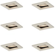Sada 6 moderných zapustených bodových svetiel béžová GU10 50 mm otočné a naklápacie - Qure