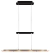 Čierne LED závesné svietidlo so skleneným tienidlom Milos – Trio