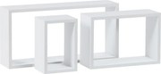 Set troch nástenných políc biele P-009 WT2 (3 ks)