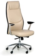 Kožené kancelárske kreslo FANCY, béžová