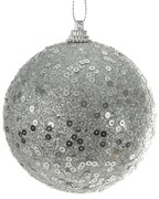 VIANOČNÁ BANKA NA STROMČEK SADA 4 KS (FI) 8 CM STRIEBORNÁ