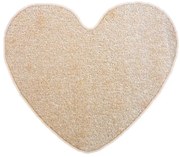 Kusový koberec Eton béžový srdce, 100x120 srdce, béžová, kuchyňa, Vopi