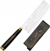 Takeshi Saji Art Tori Fuji On Lake Kuty R-2 Japonský nôž Nakiri 17 cm a Saya