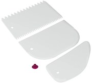 Súprava 3 bielych plastových stierok Metaltex