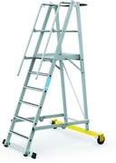 Zarges Hliníkový skladací plošinový rebrík, 6 priečok, výška plošiny 1,6 m