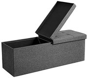 Taburetka s úložným priestorom, 38x110x38cm, tmavo sivá