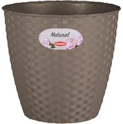 Obal na kvetináč NATURAL plastový 19x18 cm sivohnedý