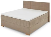 Béžová boxspring posteľ s úložným priestorom 160x200 cm Tambo – Meise Möbel