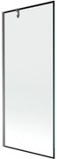 Mexen Next, 1-krídlová vaňová zástena 80 x 150 cm, 6mm číre sklo - čierny vzor, grafitová, 895-080-000-00-70-95