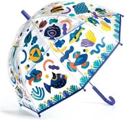 Djeco Detský priehľadný dáždnik meniaci farbu v daždi: Rybičky
