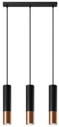 Sollux SL.0948 - Luster na lanku LOOPEZ 3xGU10/10W/230V čierna/meď