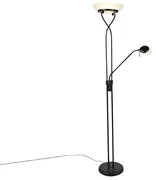 Stojaca lampa čierna s lampou na čítanie vrátane LED a stmievača Dim to Warm - Empoli