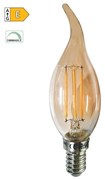 Diolamp LED Filament žiarovka Candle Flame Amber C35 5W/230V/E14/2700K/620Lm/360°/Dim