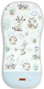 Podložka do kočíka Velvet Zajačik a ježko Modrá
