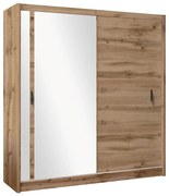Šatní skriňa so zrkadlom SABRINA 203x215 cm dub woltan