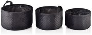 Sada 3 úložných košov Sara II čierna