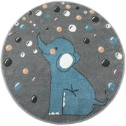 Detský koberec Lima G965A sivý / modrý kruh