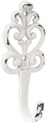 Biely nástenný háčik s patinou - 5 * 3 * 12 cm