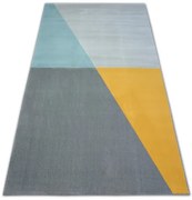 Koberec SCANDI 18487/572 - TRAPEZ TRAPEZY sivý zlatý tyrkys