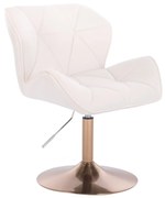 LuxuryForm DESIGN Stolička MILANO VELUR na zlatom tanieri - biela