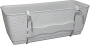 Plastový balkónový kvetináč DRL400PW 38,6 cm - biela