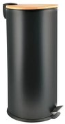 Spirella Spirella pedálový odpadkový kôš adonis matná čierna oceľ bambusové veko 30 l 10.21091