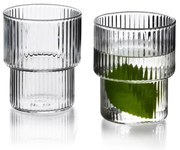 Sada 4 ks sklenic ELLA STRIPES 320 ml čirá