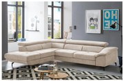 Rozkladacia rohová sedacia súprava BRESCIA v tvare L, ľavé prevedenie, béžová