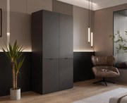 DVOJDVEROVÁ ŠATNÍKOVÁ SKRIŇA AMADEO 100 cm ČIERNO ŠEDÁ