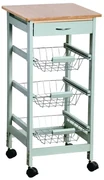 Kesper 25813 Kuchynský vozík s pracovnou doskou, 77 x 36 x 36 cm