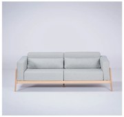 Modrosivá pohovka s konštrukciou z masívneho dubového dreva Gazzda Fawn, 210 cm