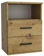 Nočný stolík Goda III 2S artisan + čierna rukoväť