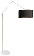 Moderná stojaca lampa zlatý zamatový tienidlo čierna 50 cm - Editor