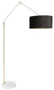 Moderná stojaca lampa zlatý zamatový tienidlo čierna 50 cm - Editor