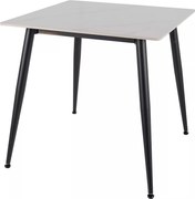 Jedálenský stôl Rion 80 cm keramika biely mramor/čierny