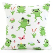 Bavlnená obliečka na vankúš Renforcé 40 × 40 cm - Žabky