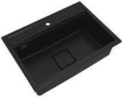 Gamma Quadro 7050, 1-komorový granitový drez 700x500x220 mm, čierna, GMA-ZLE000237