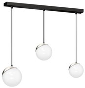 Závesné svietidlo Sfera, 3x biele sklenené tienidlo, b/ch