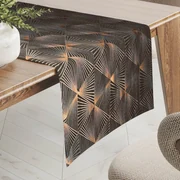 Biante Zamatový behúň na stôl Isabela IBL-012 Rose Gold trojuholníky na hnedom 20x120 cm