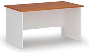 Kancelársky písací stôl PRIMO WHITE, 140x80 cm, biela/čerešňa