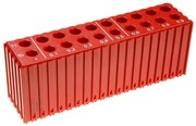 Plastový box na ukladanie vrtákov s priemerom 10–11,9 mm, modul 20x5, 20 dutín, červená