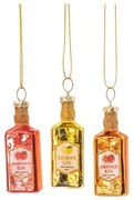 Sklenené ručne vyrobené vianočné ozdoby v súprave 3 ks ø 3 cm Gin Bottle – Sass &amp; Belle