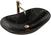 REA Royal Marble 60 umývadlo na dosku, 61 x 36 cm, čierna, REA-U7478
