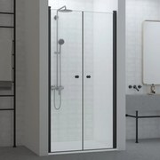 Westy 100 DVOJKRÍDLOVÉ čierne sprchové dvere, 195cm, 6mm