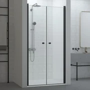 Westy 100 DVOJKRÍDLOVÉ čierne sprchové dvere, 195cm, 6mm