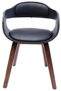 Costa Walnut stolička s lakťovou opierkou čierna/ hnedá