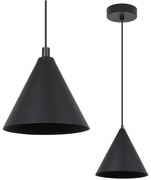 Závesné svietidlo Soho, 1x čierne kovové tienidlo, (fi 14cm)