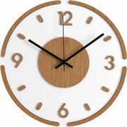 Moderné okrúhle nástenné hodiny – dubová a plexisklo | SENTOP IA-225-S-DUB